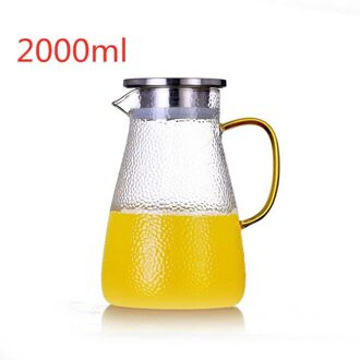 2L Transparant Glas /Koud Water Jug Container theepot home office Outdoor reizen Sport Fitness Draagbare fles Ketel Dull
