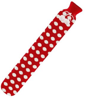 2L Water Fles, Lange Rubber Warm Water Fles Met Soft Cover, Voor Nek, Rug, schouder & Benen Warming,72Cm rood