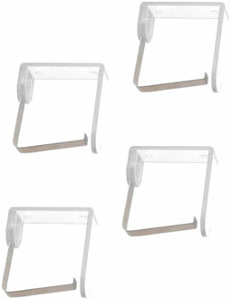 2LIF Tafelkleedklemmen - 4x st - transparant - 3 x 3 cm - kunststof - tafelzeilklemmen - tafelkleed vastz