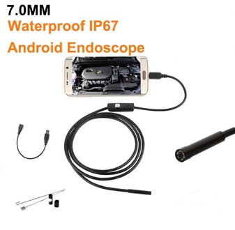 2M 1M 5.5Mm 7Mm Endoscoop Camera Flexibele IP67 Waterdichte Inspectie Borescope Camera Voor Android Pc Notebook 6Leds Verstelbare 1m / 7.0mm lens