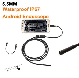 2M 1M 5.5mm 7mm Endoscoop Camera Flexibele IP67 Waterdichte Inspectie Borescope Camera voor Android PC Notebook 6LEDs Verstelbare 5.5mm / 1.5M
