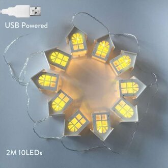 2M Houten Huis Led String Light Fairy Guirlande Usb/Batterij Operated Festoen Voor Xmas Wedding Party Slaapkamer Tafel decoratie Lampen 5V USB Powered