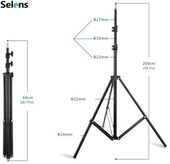 2M Light Stand Statief Met 1/4 Schroef Head Voor Photo Studio Softbox Video Flash Paraplu Reflector Verlichting