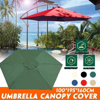 2M Outdoor Banana Umbrella Replacement Patio Cantilever Parasol for Courtyard Swimming Pool Beach Waterproof Garden Sun Shelter