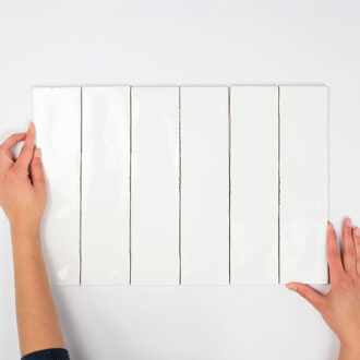 2m² - Wandtegels Colonial White Glans - 7,5x30 cm