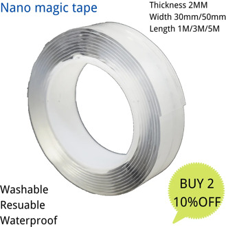 2mm 1M/2M/3.0M/5M Super bonding Double sided adhesive Transparent nano tape waterproof Gekkotape Nanotape Dubbelzijdige