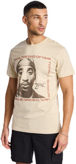 2pac T-shirts Heren - Beige - Maat M - Katoen Jersey