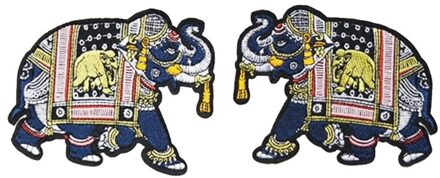 2Pack Olifant Geborduurde Badge Ijzer Op Sew Op Patch Voor Kleding Jassen Jeans Rugzak Caps