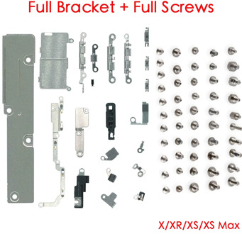 2pack/set Repair Replacement Parts Metal Holder Bracket Fastening Pad Spacer + full set screws for iPhone X XR XS XS max