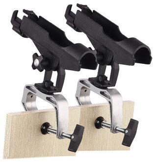 2Pack Vissersboot Staven Houder Met Grote Klem Opening 360 Graden Verstelbare Hengel Rekken Vouwen Houder