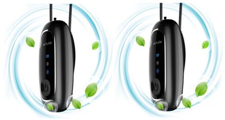 2Pack Wearable Luchtreiniger Ketting, Persoonlijke Luchtreiniger Ketting Rond De Hals, Travel Size Luchtreiniger zwart