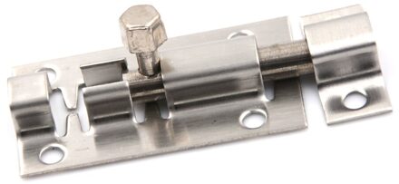 2Pc 2 Inch Lange Zilveren Rvs Deurslot Sliding Lock Barrel Bolt Grendel Grendel Nietmachine Gate Veiligheidsslot