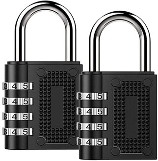 2Pc 4 Digit Resettable Combinatie Hangslot Codeslot Home School Gym Locker Werpt Metalen Code Sluizen Hangslot Gereedschap #30