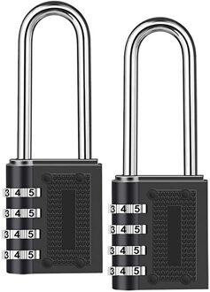 2Pc 4 Digit Resettable Combinatie Hangslot Codeslot Home School Gym Locker Werpt Metalen Code Sluizen Hangslot Gereedschap #30