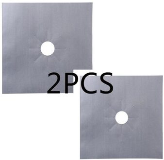 2Pc/4Pc Met Gasbrander Cover, non-stick Ketel Brander Voering Keuken Gasfornuis Protector, Cut, Vaatwasmachinebestendig, Te Cle 70% 2stk Sliver