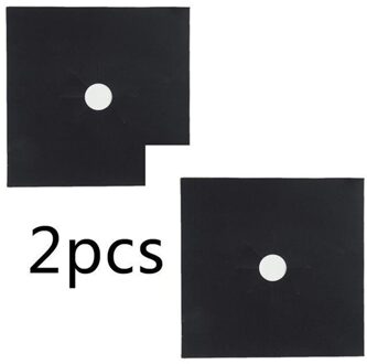 2Pc/4Pc Met Gasbrander Cover, non-stick Ketel Brander Voering Keuken Gasfornuis Protector, Cut, Vaatwasmachinebestendig, Te Cle 70% 2stk zwart