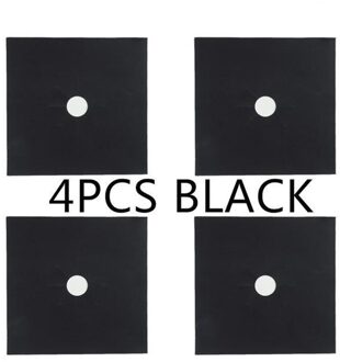2Pc/4Pc Met Gasbrander Cover, non-stick Ketel Brander Voering Keuken Gasfornuis Protector, Cut, Vaatwasmachinebestendig, Te Cle 70% 4stk zwart