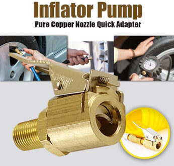 2Pc 8Mmbore Auto Vrachtwagen Band Band Inflator Valve Luchtpomp Clip Pure Koperen Mondstuk Quick Adapter Connector Auto opblaasbare Connector