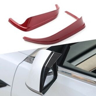 2Pc Achteruitkijkspiegel Regen Wenkbrauw Covers Trim Rood Voor Tesla Model 3 Abs Achteruitkijkspiegel Regen wenkbrauwen Cover Trim