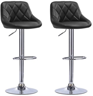 2PC Adjustable Fashion Swivel Bar Chairs Synthetic Rotating Bar Stool Lifting High Stool With Footrest For Home Office Decor HWC