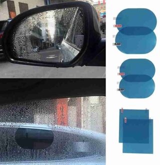 2Pc Auto Anti Fog Anti-Glare Regendicht Auto Exterieur Accessoires Auto Achteruitkijkspiegel Venster Clear Film Membraan Waterdicht sticker 9.8x13.5cm