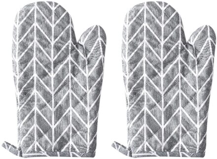 2Pc Bbq Handschoen Antislip Magnetron Keuken Extreme Hittebestendige Voor Koken Bakken, grill Ovenwanten Handschoenen Top Selling Grijs