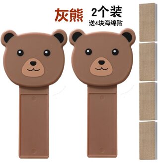 2Pc Cartoon Draagbare Nordic Transparante Wc-bril Lifter Wc Lifting Apparaat Raak Wc-deksel Handvat Wc Accessoires beer 2stk