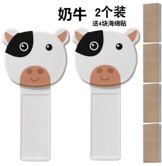 2Pc Cartoon Draagbare Nordic Transparante Wc-bril Lifter Wc Lifting Apparaat Raak Wc-deksel Handvat Wc Accessoires koe 2stk