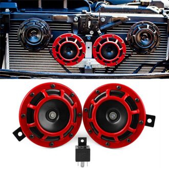 2Pc Compact Elektrische Loud Blast 12V Grille Mount Voor Super Tone Hella Hoorn Kit Mode