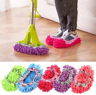 2pc Dust Mop Slipper Lazy Huis Floor Polijsten Schoonmaken Voet Sok Schoen Cover Floor Cleaner Dust Mop Hoofd