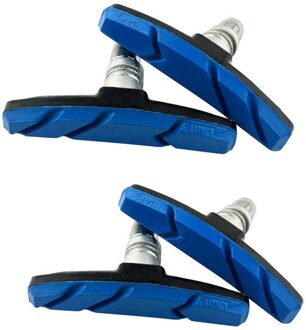 2Pc Duurzaam Mountain Racefiets Remblokken Fiets Remmen V-Brake Holder Schoenen Rubber Blokken Duurzaam Blauw Rood zwart Jan7 BU