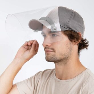 2Pc Flip Baseball Cap Anti-Fog Anti-Olie Beschermen Eye Clear Gezicht Cover Transparant Winddicht Multifunctionele Beschermende cover