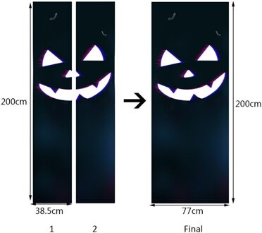 2Pc Halloween Deur Sticker Pompoen Print Thuis Muurstickers Auto Tegels Glazen Meubels Tegels Spiegel Achtergrond 38.5X200cm Pvc