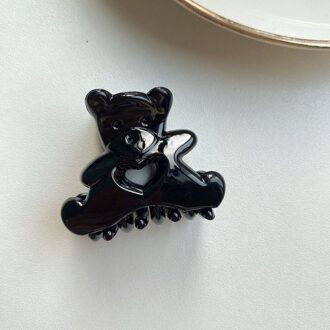 2Pc Koreaanse Kawaii Beer Haar Clip Klauw Klem Voor Vrouwen Meisjes Kids Haarspeld Krab Hoofdband Haar Washface Accessoires hoofddeksels 2stk zwart