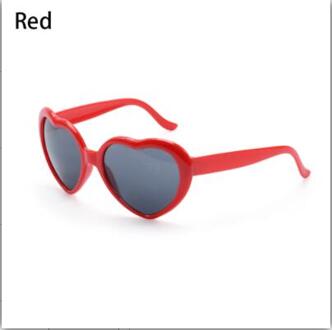 2Pc Liefde Hartvormige Effecten Bril Horloge De Lichten Veranderen Om Hartvorm Nachts Diffractie Bril Vrouwen Mode sunglass rood