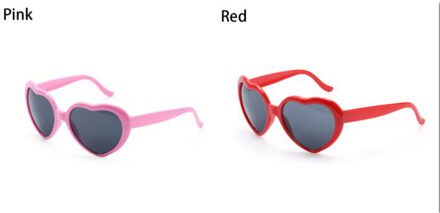 2Pc Liefde Hartvormige Effecten Bril Horloge De Lichten Veranderen Om Hartvorm Nachts Diffractie Bril Vrouwen Mode sunglass roze en rood