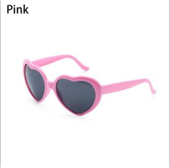 2Pc Liefde Hartvormige Effecten Bril Horloge De Lichten Veranderen Om Hartvorm Nachts Diffractie Bril Vrouwen Mode sunglass roze