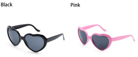 2Pc Liefde Hartvormige Effecten Bril Horloge De Lichten Veranderen Om Hartvorm Nachts Diffractie Bril Vrouwen Mode sunglass zwart en roze