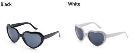 2Pc Liefde Hartvormige Effecten Bril Horloge De Lichten Veranderen Om Hartvorm Nachts Diffractie Bril Vrouwen Mode sunglass zwart en wit