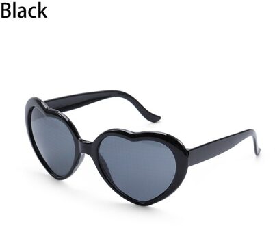 2Pc Liefde Hartvormige Effecten Bril Horloge De Lichten Veranderen Om Hartvorm Nachts Diffractie Bril Vrouwen Mode sunglass zwart