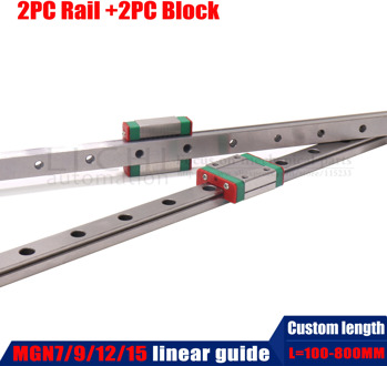 2PC Linear Slider 600MM 700MM 300MM 800MM MGN12C MGN12H MGN15C MGN15H with 2PC MGN Linear Rail Guide
