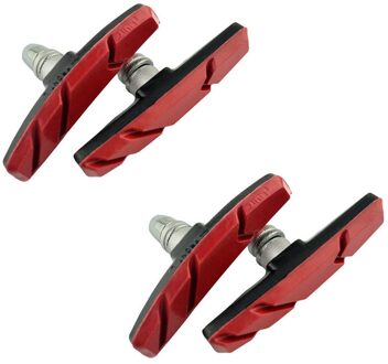 2Pc Paar Fiets Remblokken Voor Berg Stad Vouwfietsen Duurzaam Fiets Bike V Brake Pads Holder Schoenen blokken Zwart Rood