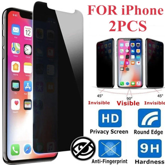2PC Privacy Protective Film Tempered Glass Anti-spy for IPhone 11 12 Mini Pro MAX X XS XR 6S 7 8 PLUS Anti-peep Screen Protector