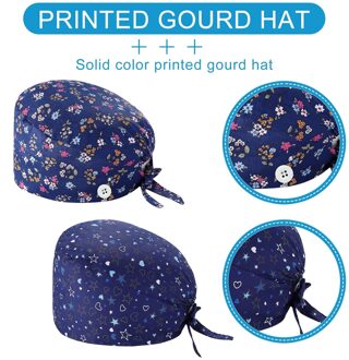 2Pc Pure Kleur Katoen Kalebas Cap Mannen En Vrouwen Hoed Verpleegkundige Hoed Riem Leuke Gedrukt Verstelbare Motorkap Шапка Зимняя женская # Yj