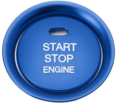 2Pc Set Blauw Keyless Motor Push Start Button & Omliggende Decoratie Ring Compatibel Voor Mazda 3 6 CX-3 CX-5 CX-9 MX-5