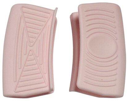 2Pc Siliconen Isolatie Non Slip Panhandle Pot Mitts Cover Pot Pan Handvat Warmte-isolatie Cover Steelpan Houder Keukengerei roze
