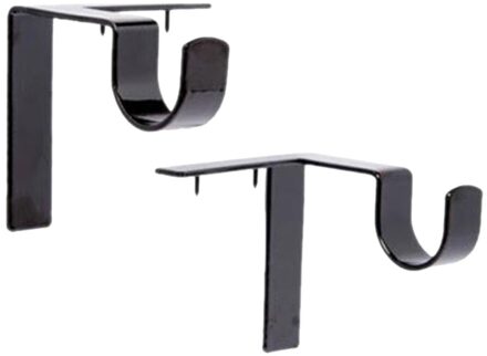 2Pc Single Hang Gordijn Staaf Houders Beugel In Raamkozijn Gordijn Staaf Beugel Gordijn Staaf Beugel Zwart A 2stk