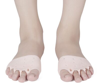 2Pc Vijf Gaten Siliconen Gel Bunion Teen Corrector Orthesen Stijltang Pijnbestrijding Teen Separator Correctie Unisex