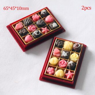 2Pcs 1:6 1:12 Poppenhuis Mini Hars Chocolade Model Play Keuken Eten Speelgoed Voor Huis Pop Accessoires roze
