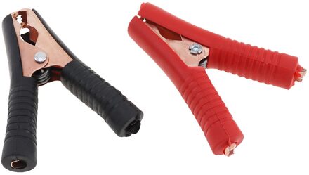 2Pcs 100A Auto Alligator Clip Batterij Klemmen Krokodil Clip Met Zachte Silicagel Geïsoleerde Jas Rood Zwart Voor Auto batterij Test